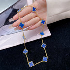 TimiCLOVER 10 MOTIFS BLUE AGATE NECKLACE