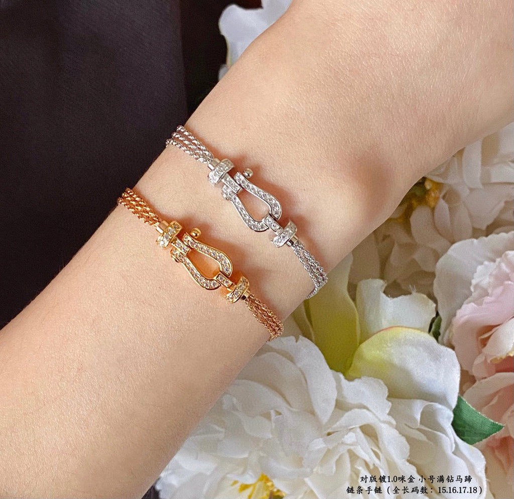 TimiFORCE SMALL HORSESHOE  DIAMOND CHAIN ROPE BRACELET