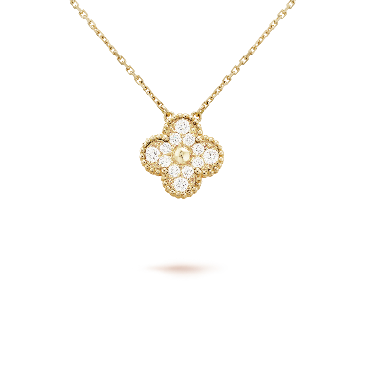 TimiCLOVER 15MM DIAMOND SINGLE FLOWER NECKLACE