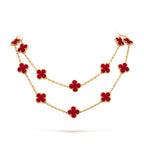 TimiCLOVER 20 MOTIFS CARNELIAN NECKLACE