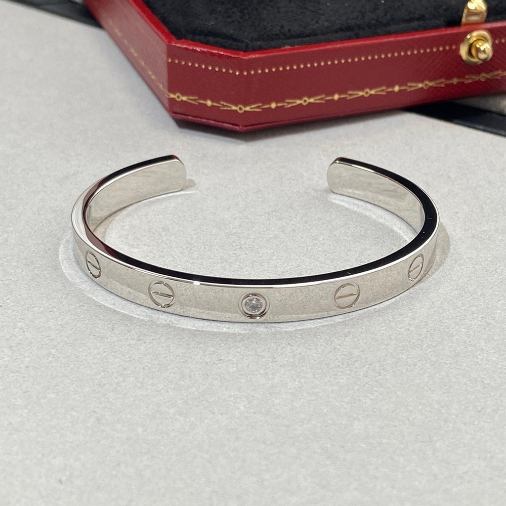 TimiLOVE BRACELET 6.1MM 1 DIAMOND OPEN CUFF
