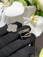 [Timi] CLOVER 20MM MOTIFS DIAMOND STUD EARRINGS SILVER