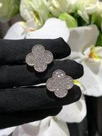 [Timi] CLOVER 20MM MOTIFS DIAMOND STUD EARRINGS SILVER