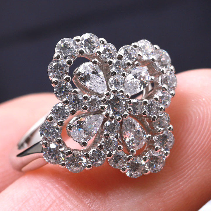 TimiLOOP RING FULL MOTIF DIAMOND 16MM SILVE