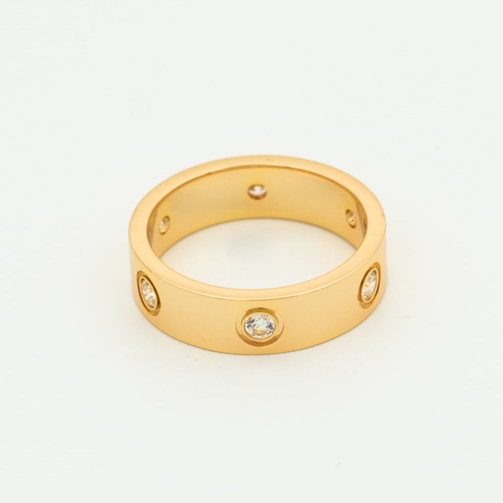 TimiLOVE RING 5.5MM 6 DIAMONDS PINK GOLD