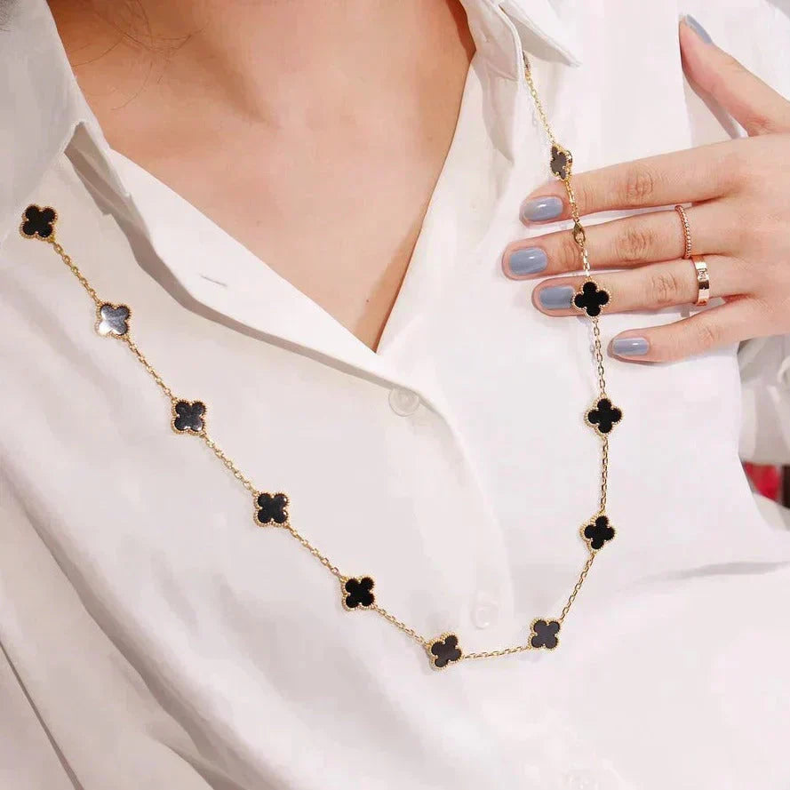 TimiCLOVER 20 MOTIFS ONYX NECKLACE