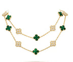 TimiCLOVER 20 MOTIFS MALACHITE DIAMOND NECKLACE