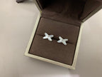 TimiJEUX DE WHITE MOP SILVER DIAMOND EARRINGS