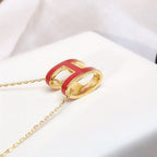TimiHM CLIC RED ENAMEL GOLD NECKLACE