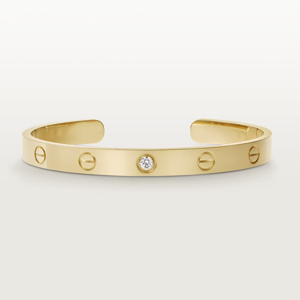 TimiLOVE BRACELET 6.1MM 1 DIAMOND OPEN CUFF