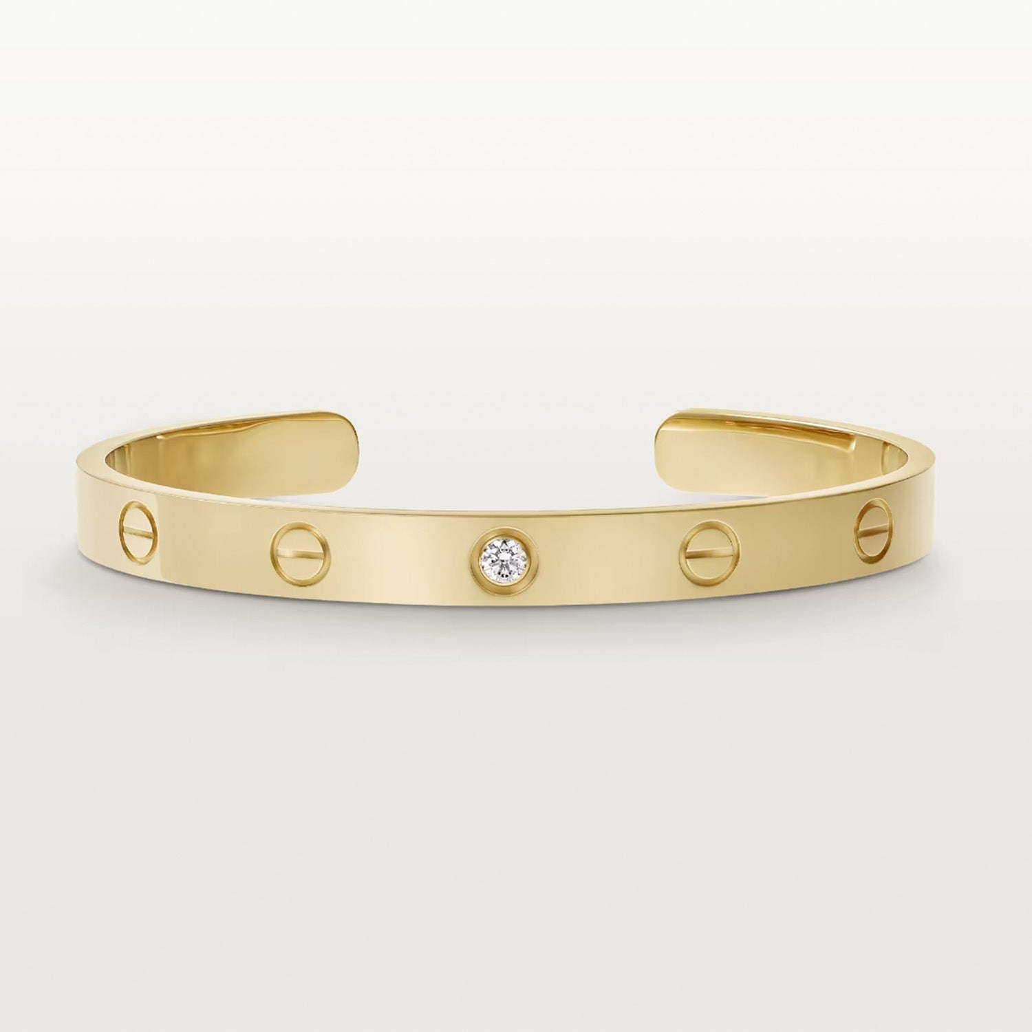 TimiLOVE BRACELET 6.1MM 1 DIAMOND OPEN CUFF