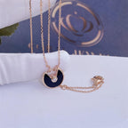 TimiAMULETTE ROSE GOLD ONYX NECKLACE