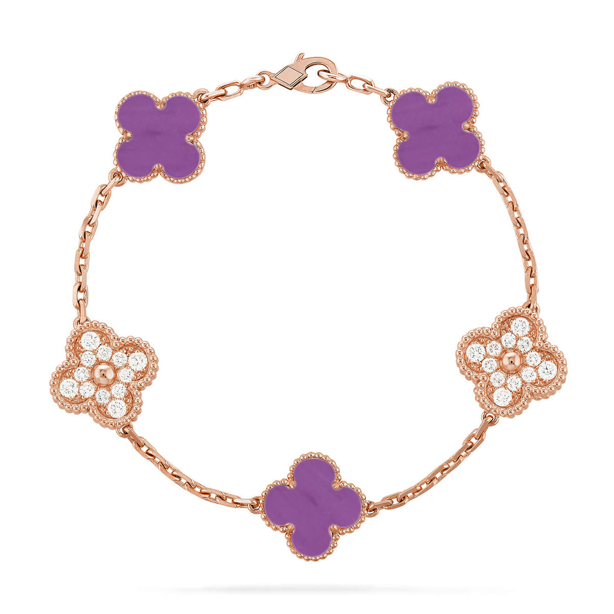 [Timi]New  CLOVER 5 MOTIF VIOLET BRACELET COLLECTION