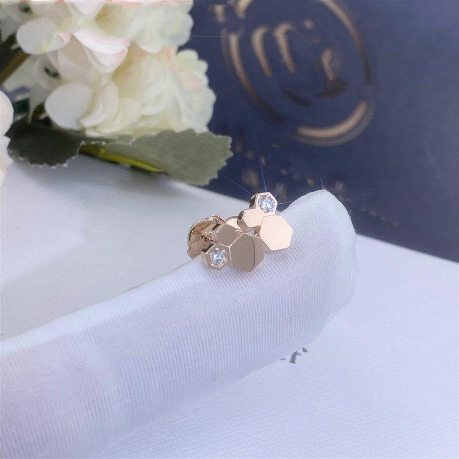 TimiBEE LOVE PINK GOLD DIAMOND EARRINGS
