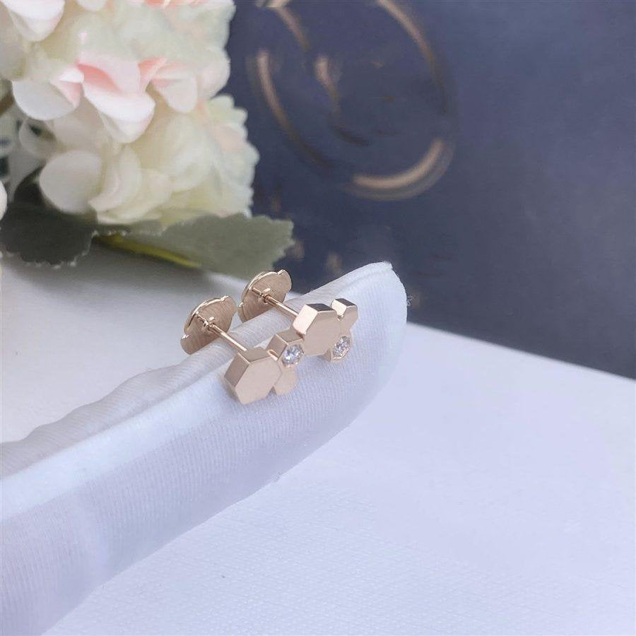 TimiBEE LOVE PINK GOLD DIAMOND EARRINGS