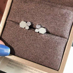 TimiBEE LOVE SILVER DIAMOND EARRINGS