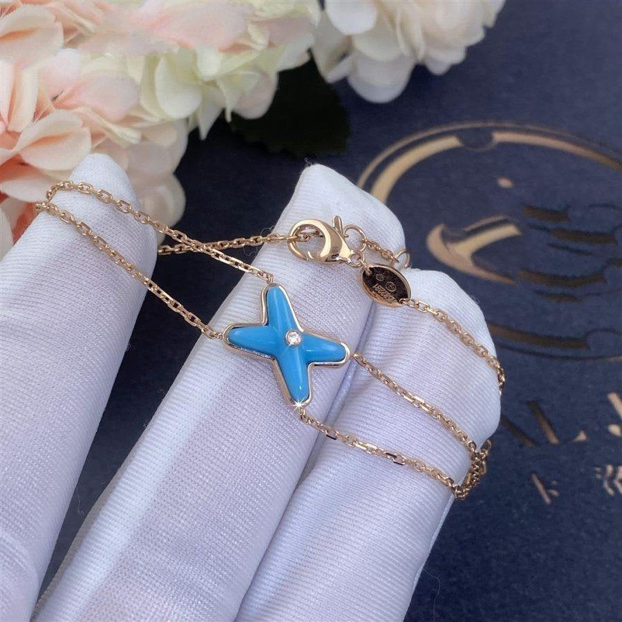 TimiJEUX BRACELET TURQUOISE PINK GOLD 1 DIAMOND