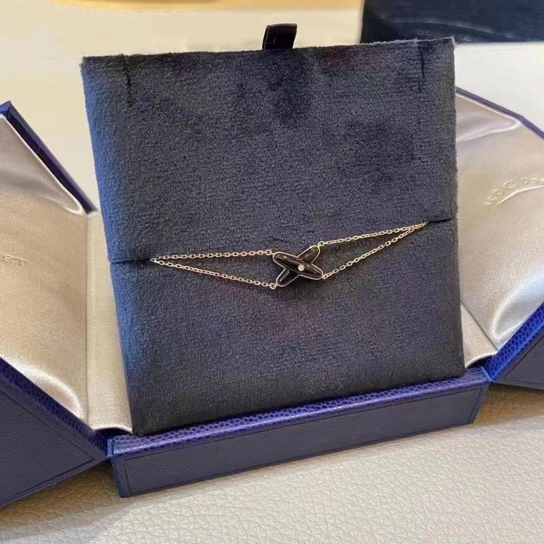 TimiJEUX BRACELET ONYX PINK GOLD 1 DIAMOND