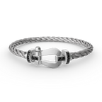 TimiFORCE LARGE HORSESHOE BLACK DIAMOND BRACELET SILVER