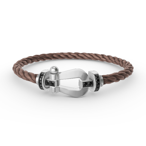 TimiFORCE LARGE HORSESHOE BLACK DIAMOND BRACELET SILVER