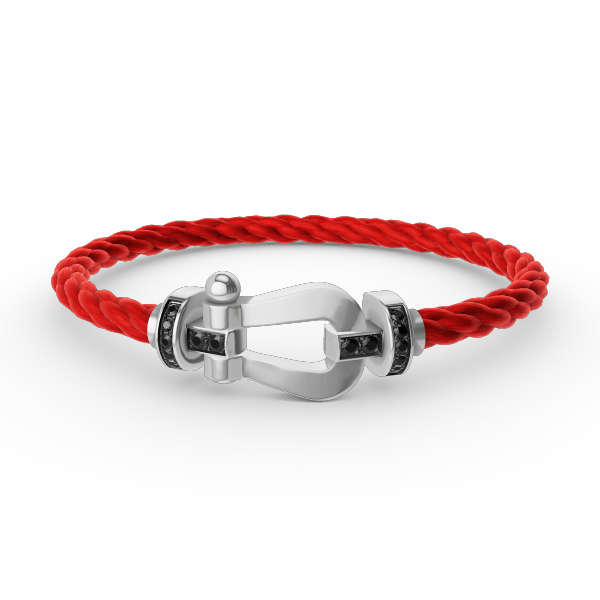 TimiFORCE LARGE HORSESHOE BLACK DIAMOND BRACELET SILVER