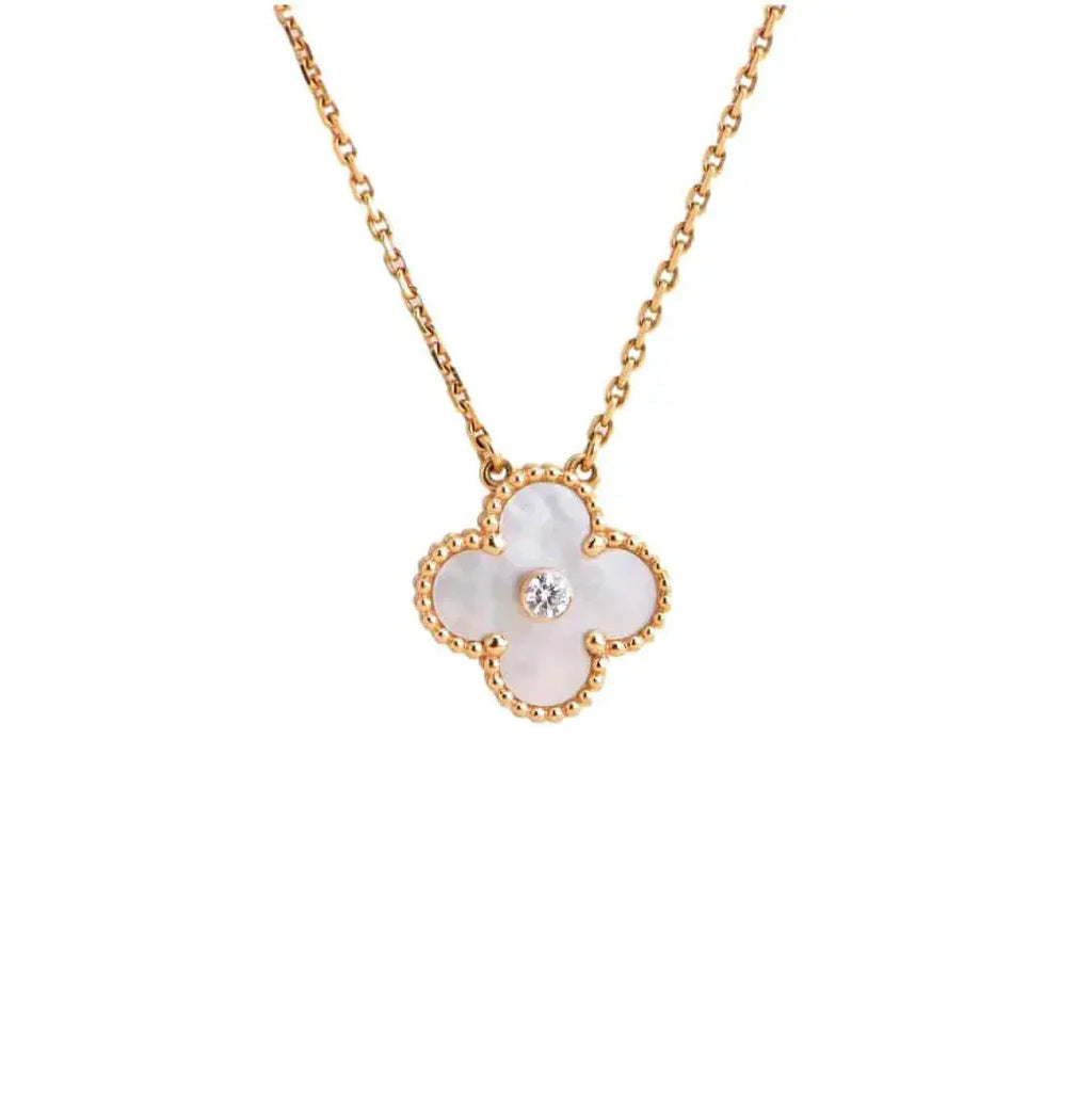 TimiCLOVER 15MM DIAMOND WHITE FRITILLARIA NECKLACE