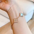 [Timi]New  CLOVER 5 MOTIF GRAY MOP BRACELET COLLECTION