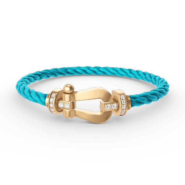 TimiFORCE LARGE HORSESHOE HALF DIAMOND BRACELET GOLD