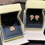 TimiFRIVOLE PINK GOLD FLOWER DIAMOND EARRINGS