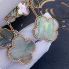 TimiCLOVER EARRINGS DARK MOP 4 MOTIFS ROSE GOLD