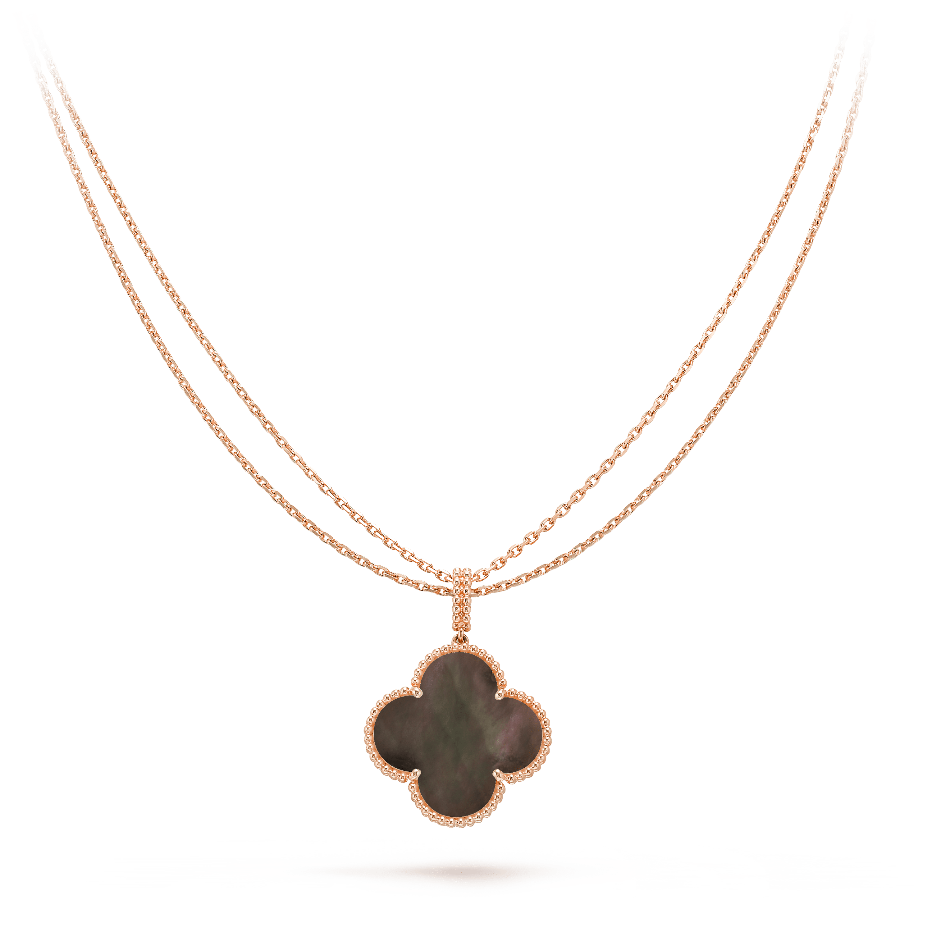 TimiCLOVER 25MM GOLD DARK MOP BIG CLOVER NECKLACE
