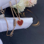 TimiSWEET CLOVER CARNELIAN HEART NECKLACE