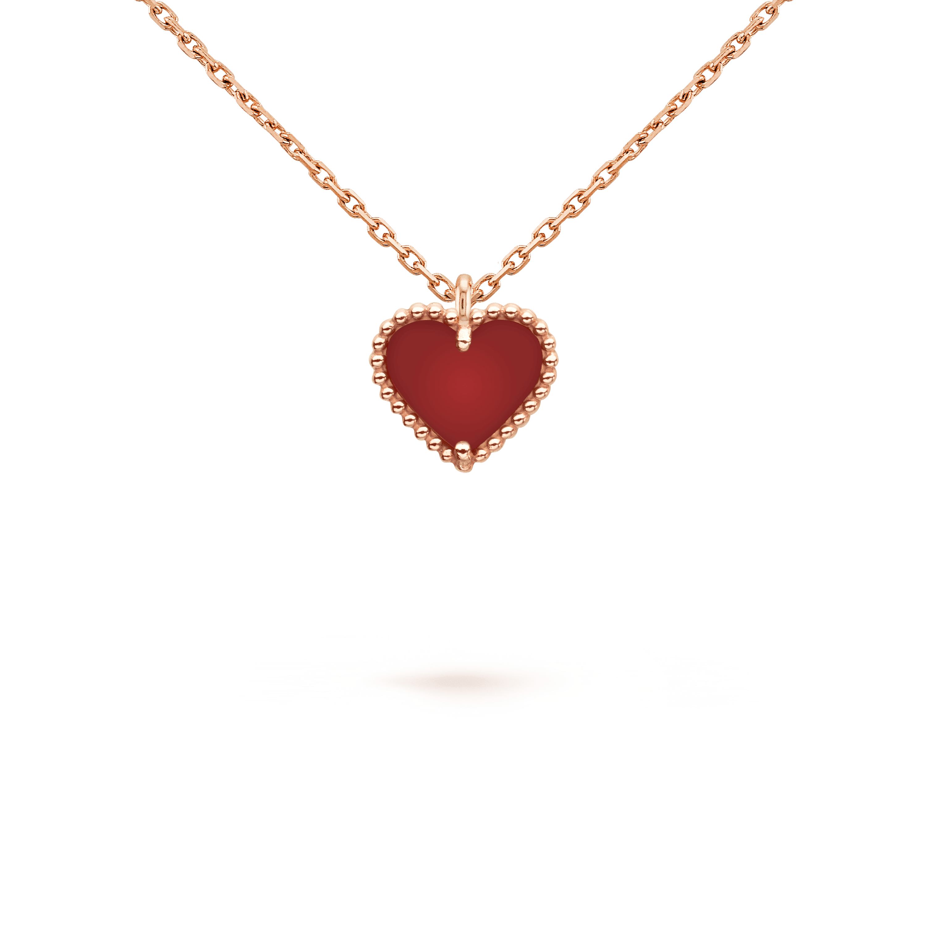 TimiSWEET CLOVER CARNELIAN HEART NECKLACE