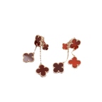 TimiCLOVER EARRINGS CARNELIAN 4 MOTIFS PINK GOLD
