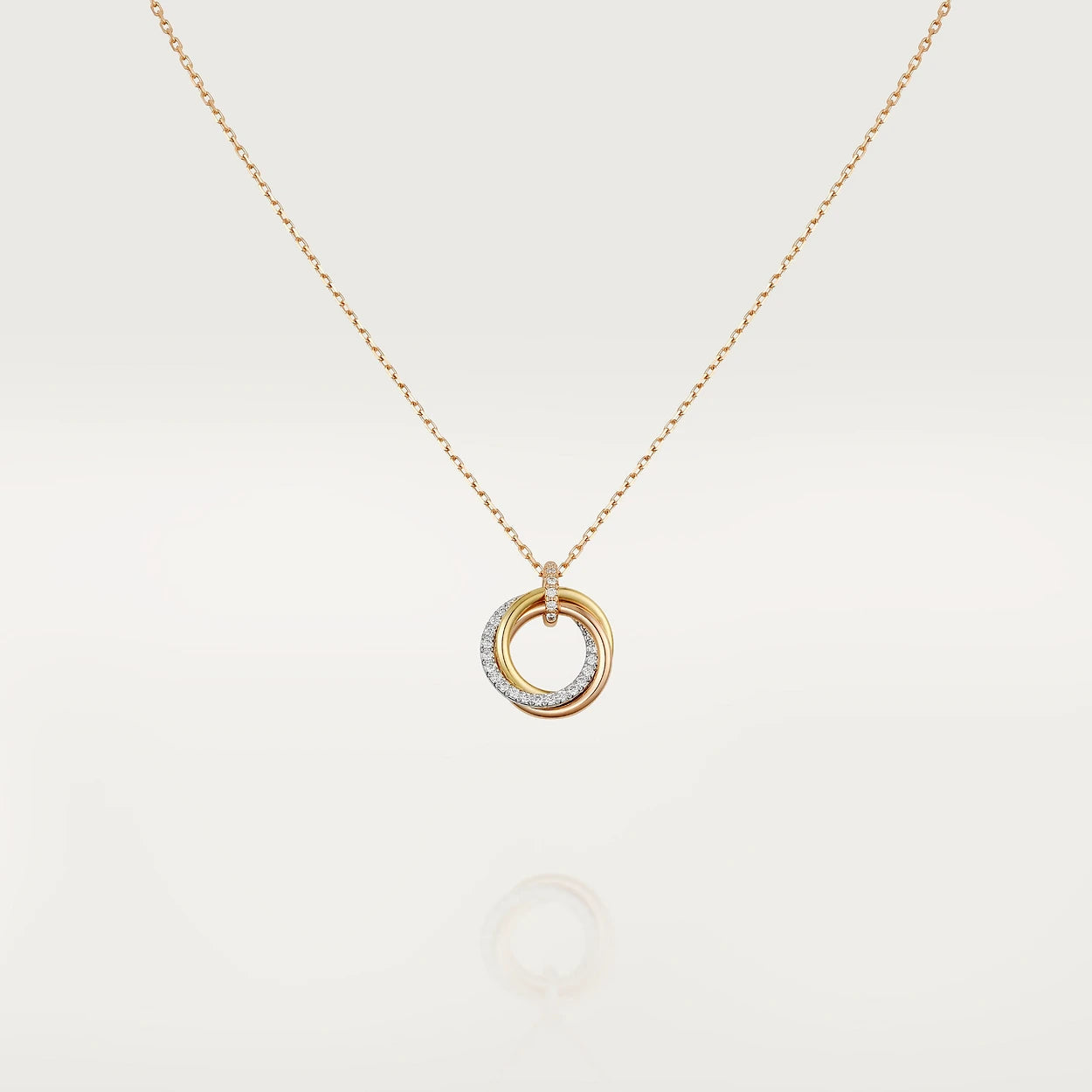 TimiTRINITY NECKLACE SILVER GOLD PINK GOLD DIAMONDS