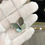 TimiLARGE BUTTERFLY SILVER PENDANT DIAMOND NECKLACE